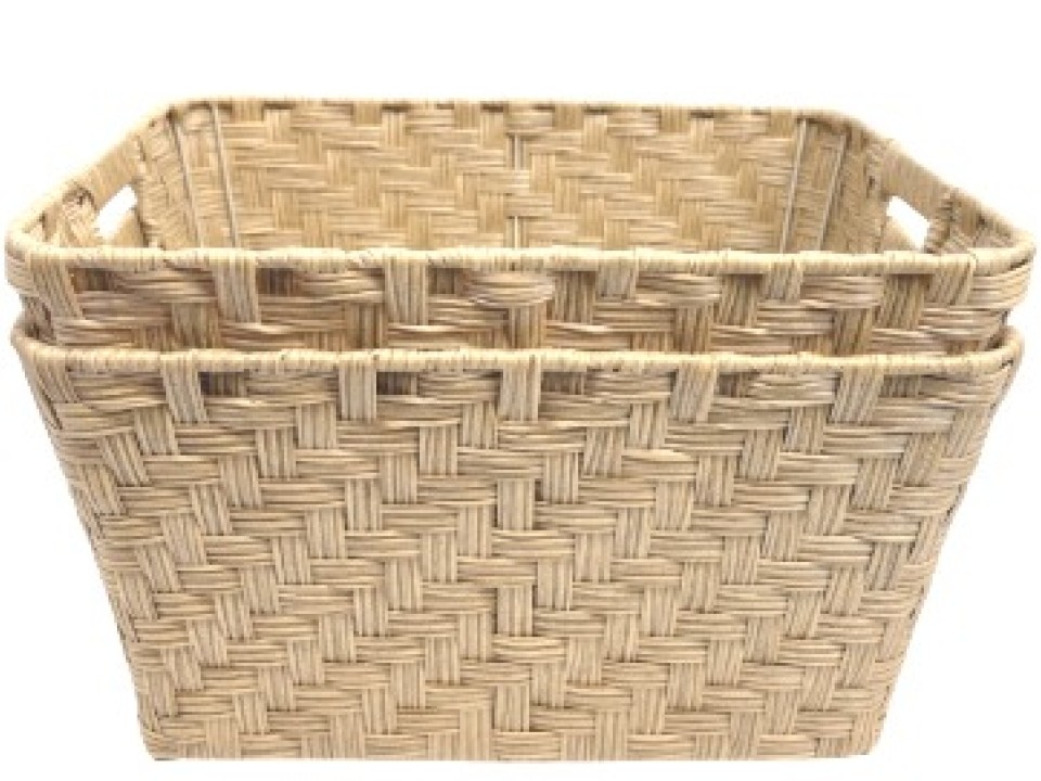 Exquisite Rectangular PE Twill-Woven Storage Baskets